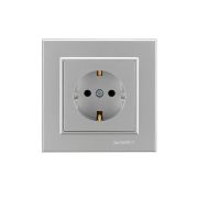 Розетка 1-м СП Karea 16А IP20 с/з сереб. Makel 56065028