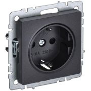 Розетка BRITE РС14-1-0-БрЧ 16А с заземл. защ. шторки механизм черн. IEK BR-R14-16-K02