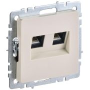 Розетка компьютерная двойн. СП RJ45 кат.5E BRITE РК10-2-БрКр механизм беж. IEK BR-K20-1-K10