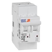 Выключатель автоматический модульный 2п C 10А 4.5кА OptiDin BM63-2C10-4.5-УХЛ3 КЭАЗ 326802