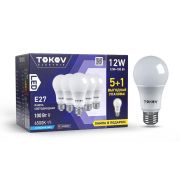 Набор ПРОМО лампа светодиодная 12Вт А60 6500К Е27 176-264В (Promo 5+1 шт) TOKOV ELECTRIC Promo-A60-E27-12-6.5K