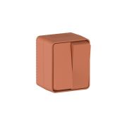 AtlasDesign PROFI IP54 О/У 2-клавишный ВЫКЛЮЧАТЕЛЬ 10 АХ, ТЕРРАКОТОВЫЙ