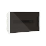 Щиток встраиваемый FRAME 18мод с тонированной дверцей с 2 шинами PEN на 8 и 10 отверст. бел. DKC F18B1WD