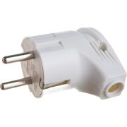 Вилка угловая с заземлением белая 16 А 250 В