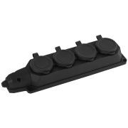Колодка каучуковая с/з 4 гнезда 16A IP44 черная K-4e-B-IP44
