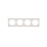 MIRA Рамка 4 поста горизонтальная без вставок белая