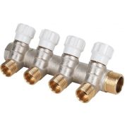 Коллектор 3/4'x4 выхода 1/2' НР с вентилями