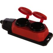 Колодка каучуковая с/з 2 гнезда 16A IP44 красная 12/120/720