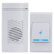 Звонок дверной беспроводной на батарейках 32 мелодии 100м IP20 со световой индикацией белый ААА A05