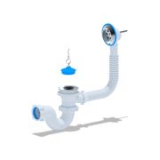 Сифон для ванны АНИ 1 1/2'X40 с выпуском и переливом