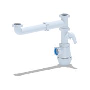 Сифон для мойки АНИ Грот 1 1/2'X40 двойной одноуровневый смещенный без выпуска