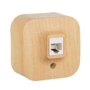 Розетка телефонная RJ11 для открытой установки дерево QUTEO