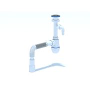 Сифон для умывальника АНИ 1 1/2'X40 с отводом для стиральноймашины с гибкой трубой 40х40/50