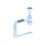 Сифон для умывальника АНИ 1 1/4'X40 с гибкой трубой 40х40/50 литой выпуск