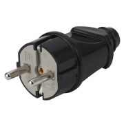 Вилка с/з прямая 16 A черная 24/240/5040 Vx2-B