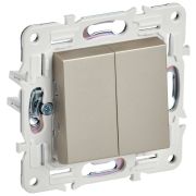 SKANDY Выключатель 2-клавишный 10А SK-V04Sh шампань IEK