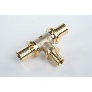 Тройник 20х16х20 переходной, аксиальный, латунь DZR