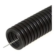 Труба гофрированная ПНД легкая безгалогенная (HF) стойкая к ультрафиолету с зондом д25 (50м/2600м уп/пал)