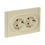 FORTE&PIANO Розетка 2-местная с заземлением с защитными шторками безвинтовое крепление 16А FP423 ваниль IEK