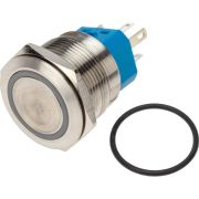 Кнопка антивандальная d22 250В Б/Фикс (6с) (ON)-OFF/(OFF)-ON подсв/зеленая