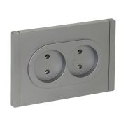 FORTE&PIANO Розетка 2-местная без заземления без защитных шторок безвинтовое крепление 10А FP526 сталь IEK