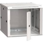 Шкаф настенный 19' LINEA W 9U 600x600мм стеклянная дверь RAL7035