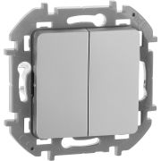 Выключатель 2-клавишный 10АХ безвинтовое крепление алюминий INSPIRIA