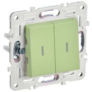 SKANDY Выключатель 2-клавишный проходной с индикацией 10А SK-V10G мятный IEK