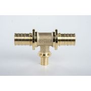 Тройник 25х16х25 переходной, аксиальный, латунь DZR