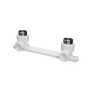 Планка монтажная 20x1/2' НР для смесителя, с водорозетками, полипропиленовая PPR белая