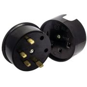 Разъем РШ-ВШ 32А 380В 3P+PE(ОУ) карболитовый черный Simple