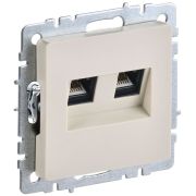BRITE Розетка компьютерная двойная RJ45 кат.5E РК10-2-БрКр бежевый