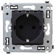 Avanti Розетка в стену, 2P+E, с з/ш, Черный       матовый