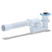 Сифон для душевого поддона АНИ 1 1/2'x40 регулируемый с гибкой трубой 40х50