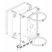 Кронштейн крепления  для гермокоробок КМ-4, КМ-5, КМ-6, блоков питания БПУ-1 на квадратные и круглые опоры , 115  135 мм