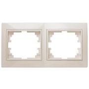 Рамка для розеток и выключателей 2 поста слоновая кость пластик Intro Plano 1-502-02