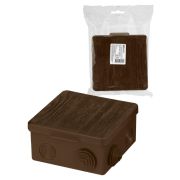 Распаячная коробка ОП 100х100х55мм, крышка, бук, IP54, 8вх. инд. штрихкод