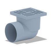 Трап горизонтальный выпуск 110 пластиковая решетка 15х15см