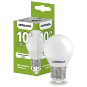 Лампа светодиодная G45 шар 10Вт 230В 4000К E27 GENERICA