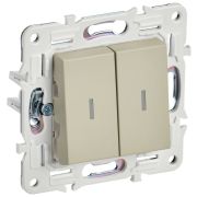 SKANDY Выключатель 2-клавишный с индикацией 10А SK-V09B бежевый IEK