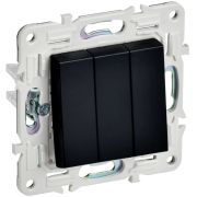 SKANDY Выключатель 3-клавишный 10А SK-V11Bl черный IEK