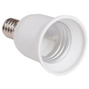 Переходник ПР14-27-К02 пластик, Е14-Е27, белый, индивидуальный пакет