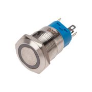 Кнопка антивандальная 19 250В Фикс (5с) ON-OFF/OFF-ON подсв/зеленая