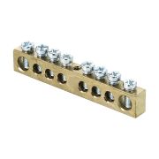 Шина нулевая с заземлением 63.08 латунь