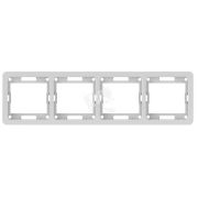 CLASSIC Рамка 4 поста горизонтальная белая