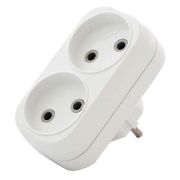 Тройник на 2 розетки без заземления 6А