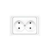 Валери Розетка двойная без заземления белая