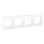 UNICA Рамка 4 поста белая