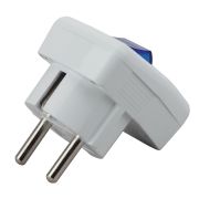 Вилка с/з с выключателем 16 A белая Vx5-W 24/384/3072