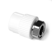 Муфта комбинированная 20x3/4' ВР, накидная гайка, полипропиленовая PPR белая